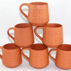 Odishabazaar Terracotta(Real Mitti) Unglazed Clay Mud Tea Cup - Set Of 6 using for Tea And Coffee 160ml (c-cup-111)