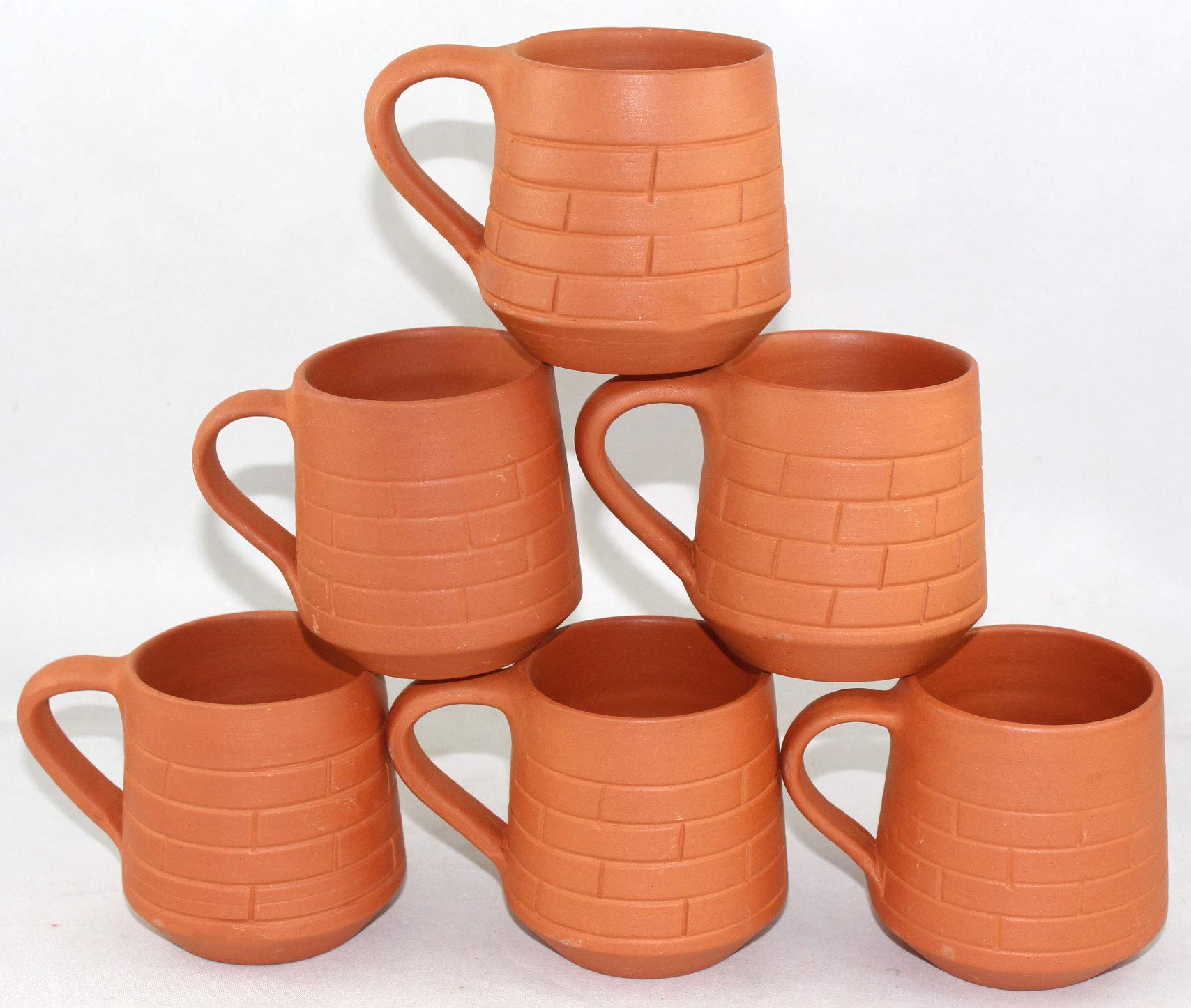 Odishabazaar Terracotta(Real Mitti) Unglazed Clay Mud Tea Cup - Set Of 6 using for Tea And Coffee 160ml (c-cup-111)