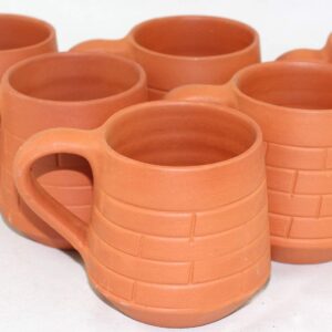 Odishabazaar Terracotta(Real Mitti) Unglazed Clay Mud Tea Cup - Set Of 6 using for Tea And Coffee 160ml (c-cup-111)