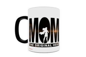 mother's day - mom the original hero - superhero - one 11 oz morphing mugs color changing heat sensitive ceramic mug – image revealed when hot liquid is added!