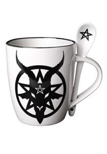 pacific giftware baphomet tea coffee mug & spoon set witches brew by alchemy