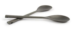 ecosmart polyglass serving spoons, black, set of 2, recycled plastic and glass, made in the usa by architec