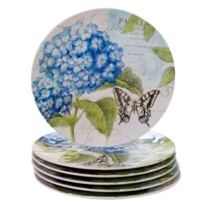 certified international hydrangea garden dinnerware, dishes, multicolor, large