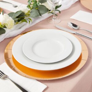 Sparkle and Bash Rose Gold Chargers for Dinner Plates, Birthday Party, Metallic Paper (13 In, 24 Pack)