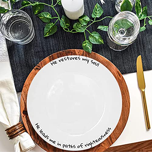 ChitChat Ware Porcelain Dinner Plates, 4Pcs White Round Dessert or Salad Plate, Serving Dishes, Dinnerware Set, Scratch Resistant My Soul Set, Microwave & Dishwasher Safe (10.5-inch)