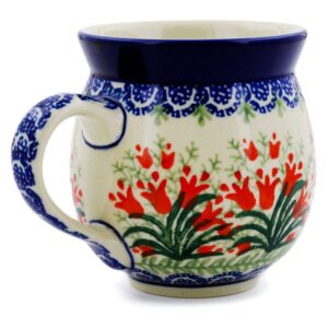 YeegfeyA Ceramika Artystyczna Polish Pottery Mug - 11 oz. Bubble - Crimson Bells