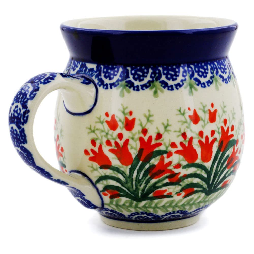 YeegfeyA Ceramika Artystyczna Polish Pottery Mug - 11 oz. Bubble - Crimson Bells