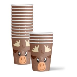 Moose Birthday Party Supplies Set Plates Napkins Cups Tableware Kit for 16