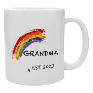 qdcfy grandma est 2023 coffee mug, grandma mug, gifts for grandma, mothers day gifts for grandma, best grandma gifts from grandchildren, grandma gifts for birthday,11oz grandma coffee mug