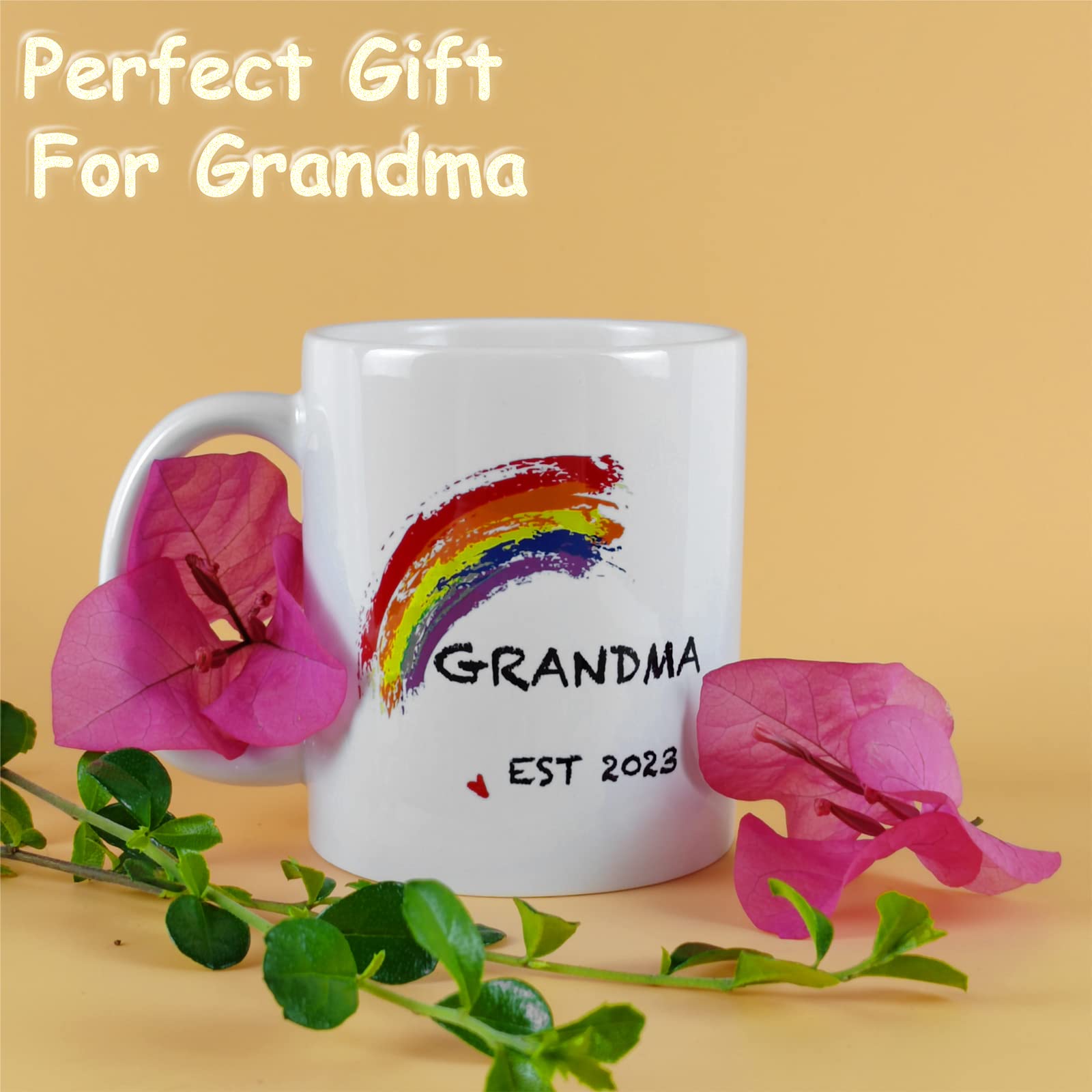 QDCFY Grandma EST 2023 Coffee Mug, Grandma Mug, Gifts for Grandma, Mothers Day Gifts for Grandma, Best Grandma Gifts from Grandchildren, Grandma Gifts for Birthday,11oz Grandma Coffee Mug