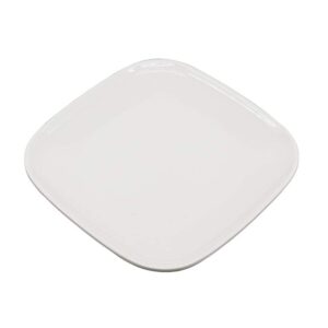 M&B GWPP Melamine Square Plates for Party, Set of 4 Dessert Salad Plates, Snacks, Appetizer Plates for restaurant indoor or outdoor picnic camping. (White)