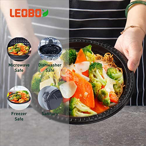 LEOBOX Plastic Plates, 150 Pack Heavy Duty 9 Inch Disposable Dinner Plates Microwavable Plastic Plates Convenient for Events Plates