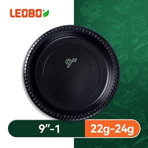 LEOBOX Plastic Plates, 150 Pack Heavy Duty 9 Inch Disposable Dinner Plates Microwavable Plastic Plates Convenient for Events Plates