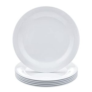 amazoncommercial melamine plate, 6 piece set, 10.5 inch, white