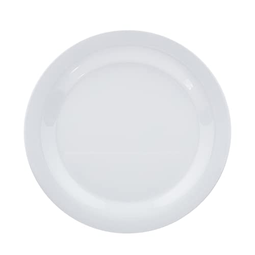 AmazonCommercial Melamine Plate, 6 Piece Set, 10.5 Inch, White