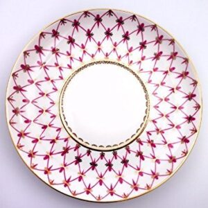 Lomonosov Porcelain Tea Cup Mug and Saucer Red Net