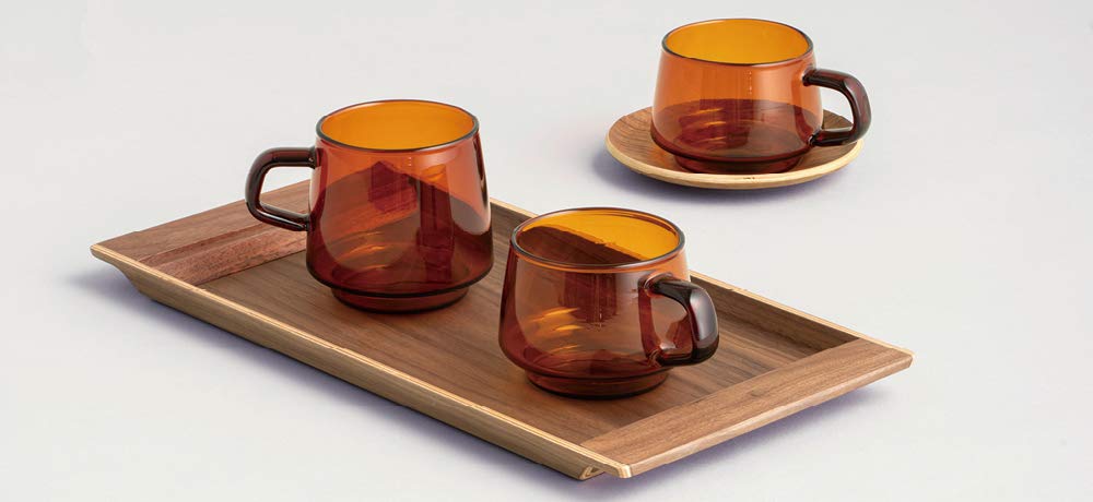 Kinto 21742 SEPIA Coffee Cup & Saucer, 9.1 fl oz (270 ml), Amber