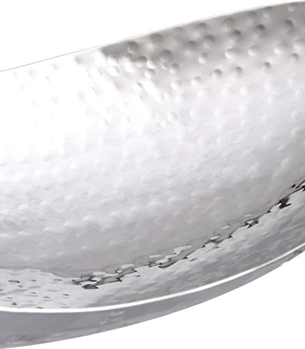 Elegance Hammered 14-1/2 by 8-Inch Stainless Steel Oval Fruit Bowl