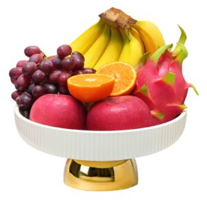 ccatsix ceramic fruit bowl,11-inch dinner table and tea coffee pedestal tray,elegant and practical bread and fruit trays,salad or dessert display trays for parties. (xl)