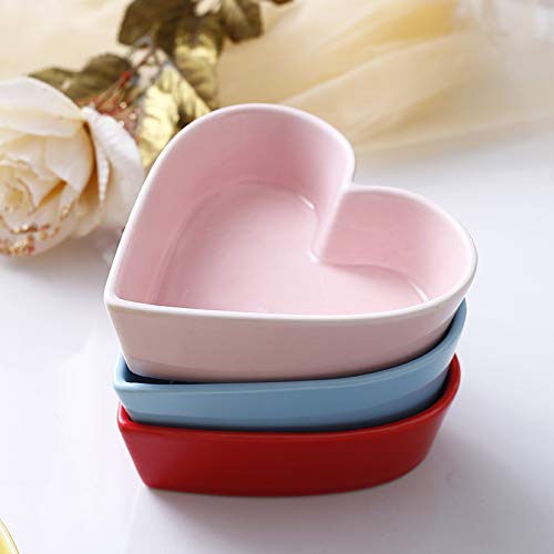 Sizikato Cute Heart Shaped Ceramic Bowl Salad Bowl Dessert Bowl Snack Bowl.