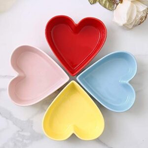 Sizikato Cute Heart Shaped Ceramic Bowl Salad Bowl Dessert Bowl Snack Bowl.