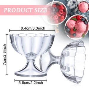 12 Pcs Tulip Footed Small Dessert Cups 5 oz Plastic Trifle Bowl Bulk Dessert Cups for Cocktail, Dessert, Condiment Fruit Salad, Holiday Party Wedding Picnic Party Favors