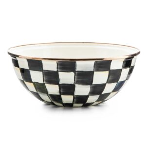 mackenzie-childs courtly check enamel everyday bowl, serving bowls for entertaining, medium