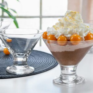 Red Co. 5.5 Oz Clear Glass Mini Martini Footed Dessert Bowl Set of 6, Ice Cream & Frozen Yogurt Cups