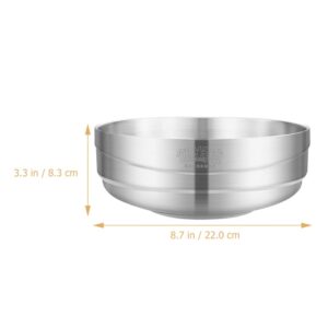 Veemoon Stainless Steel Soup Bowls Korean Ramen Container Noodle Bowl Oatmeal Dessert Bowl Seasoning Serving Bowls Appetizer Bowls for Home Restaurant Buffet Supplies