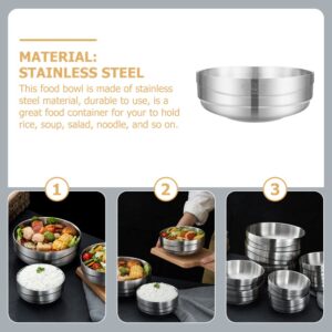 Veemoon Stainless Steel Soup Bowls Korean Ramen Container Noodle Bowl Oatmeal Dessert Bowl Seasoning Serving Bowls Appetizer Bowls for Home Restaurant Buffet Supplies