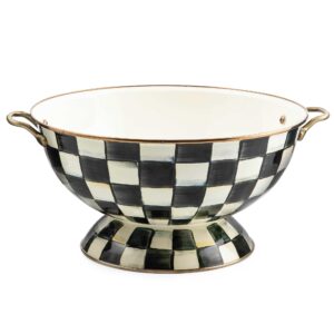mackenzie-childs courtly check enamel everything bowl, serving bowl for entertaining
