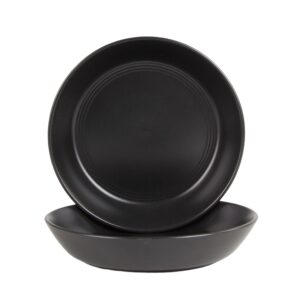 double line 9.5"/36 oz dinner bowl, set of 2, matte black