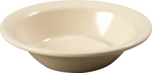 carlisle foodservice products kingline reusable plastic bowl fruit bowl for home and restaurant, melamine, 5 ounces, tan, (pack of 48)