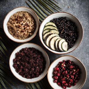 N&Nz Coconut Acai Bowls with Wooden Spoon - Set of 2-100% Natural Vegan Friendly- For Serving Salads or Smoothies - Eco Friendly,Handmade Acai Wooden Bowl Made from Coconut Shells(Polished)