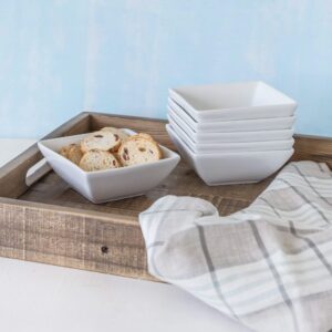 Better Homes and Gardens 5" Square Appetizer Bowls, White, Set of 6