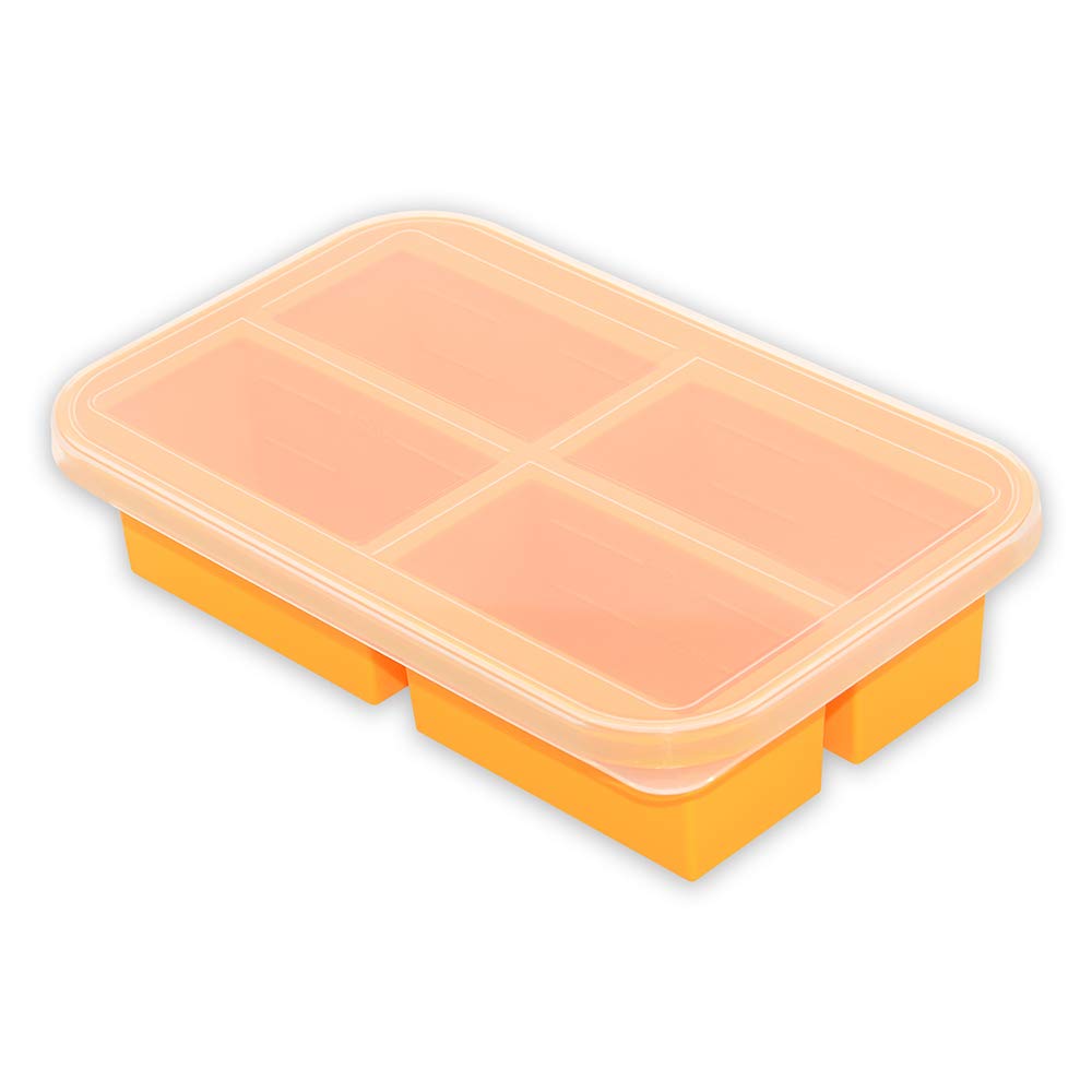 TAHOME 1-Cup Extra Large Thick Soup Silicone Freezer Box Potage Freezing Tray With Lid,for Freeze Stew,Thick Soup,Sauce -Make 8 Perfect 1-Cup Portions