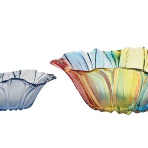 YITONGDA 2-Pack,11.8-inch 7.5-inch,Colorfu Glass Fruit Bowl,Candy Bowl,Snacks Bowl,Salad and Vegetables Bowl for Home and Kitchen,Country Style