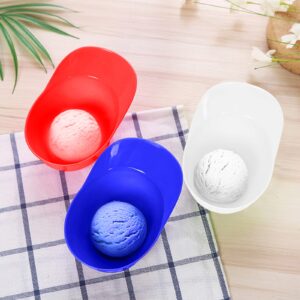 EliteZ Ice Cream Bowls, 20 pcs Baseball Helmet Ice Cream Snack Bowl Dessert Bowl,Reusable Multipurpose Mini Dessert Bowls Party Supplies (Red+Dark Blue)