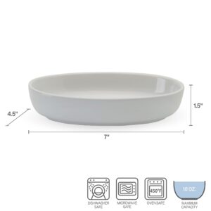 Pfaltzgraff Burrito Oval Set of 4 Dip Fruit Bowls, 7-Inch, White