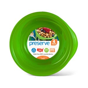 preserve everyday 16 ounce recycled plastic bowls, set of 4, apple green