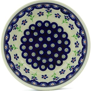 Polish Pottery bowls set of 6 (Bright Peacock Daisy Theme) + Certificate of Authenticity