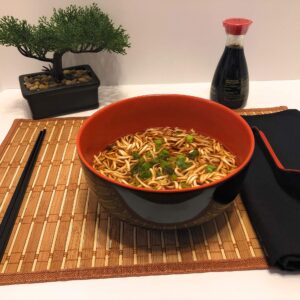 ROVATTA Ramen Noodle Soup Bowl Set- 12Pcs (4 SETS) 48 Oz Japanese Melamine Ramen (4) Spoons & (4) Chopstick Sets, Dishwasher Safe, Restaurant Quality Ideal For Ramen, Pho, Noodles & All Asian Cuisine