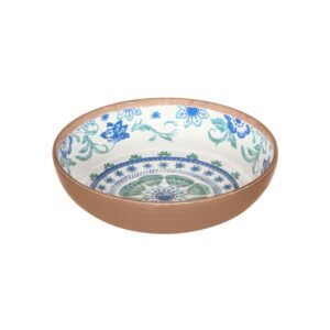 TarHong Rio Turquoise Floral Bowl, 8" x 2.2", 43.3 oz, Melamine, Set of 6