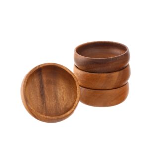 Set of 4 acacia dipping bowl set natural and handmade wood bowl, ideal for olives, nuts and small snacks serving bowls, sauce bowl, snack bowl can be used as home decoration and table decoration