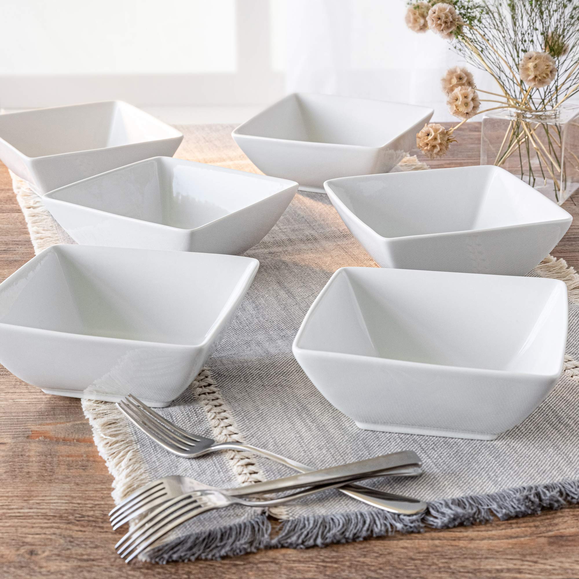 Better Homes & Gardens Porcelain Square Bowls - White - Set of 6