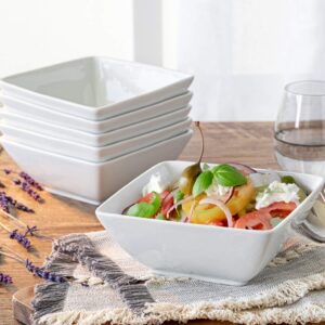 Better Homes & Gardens Porcelain Square Bowls - White - Set of 6