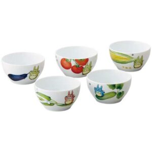 noritake studio ghibli neighbor totoro 4.33 x h2.36 inches,10.1 fl.oz ceramic bowls appetizers ice cream or desserts set of 5 bowls vegetable series vf945791704-15