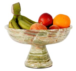radicaln marble fruit bowl green onyx 12"x8" inch handmade kitchen table bowl - dining fruit holder decorative bowls - salad & vegetable storage for kitchen counter