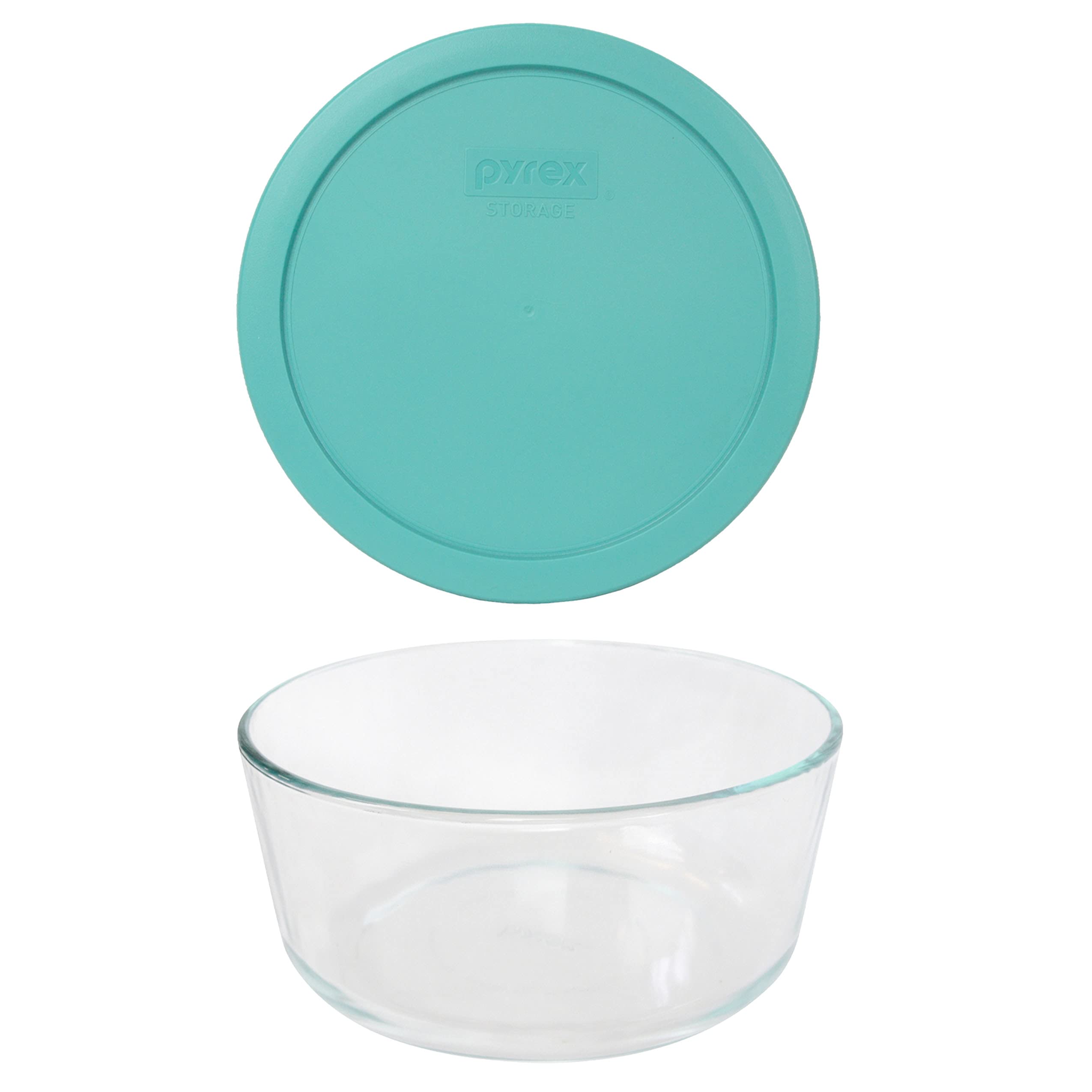 Pyrex (1 7203 Glass Bowl & (1) 7402-PC Turquoise Lid Made in the USA