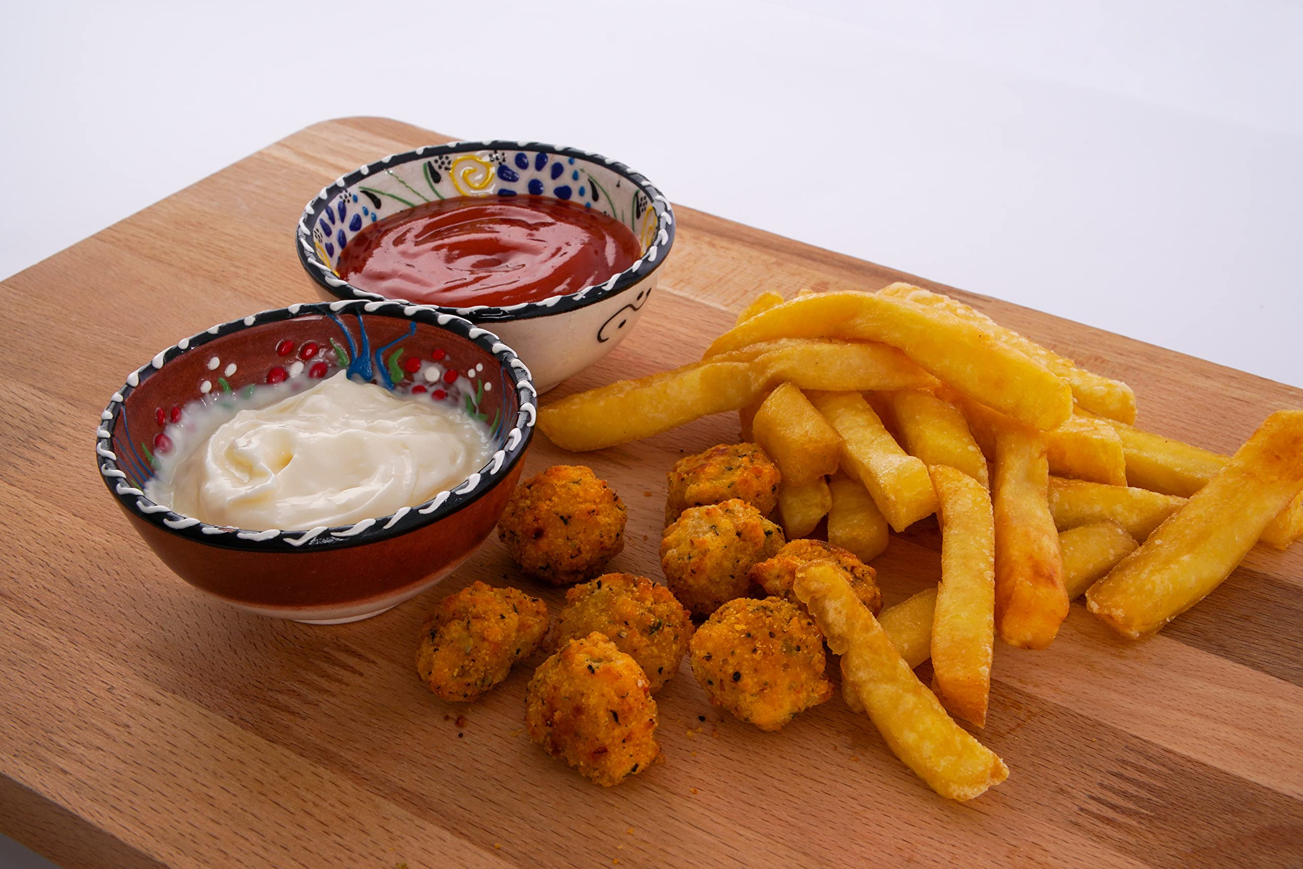 Silkroad Home Goodies Set of 4 Ceramic Sauce Dishes in Gift Box, Handprinted Turkish Pottery Mini Serving Plates